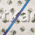 Сатин набивной - Цветы на молочном (мерсеризованный, ширина 145 см, пр-во Индия)